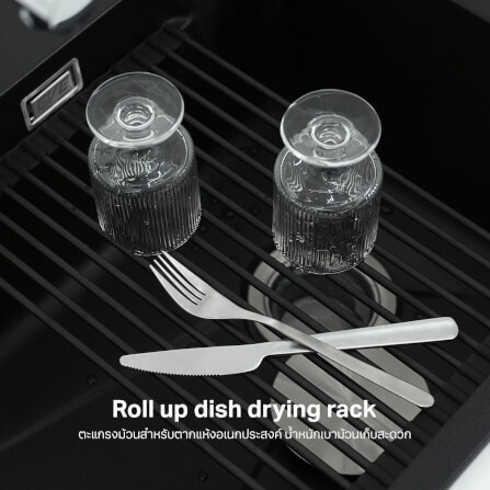 ซิงค์ล้างจานแกรนิตม่ายน้ำตก 1 หลุม หินแกรนิตสังเคราะห์ EVE รุ่น ROMA 750/480 BLACK ขนาด 75 ซม. สีดำ_2